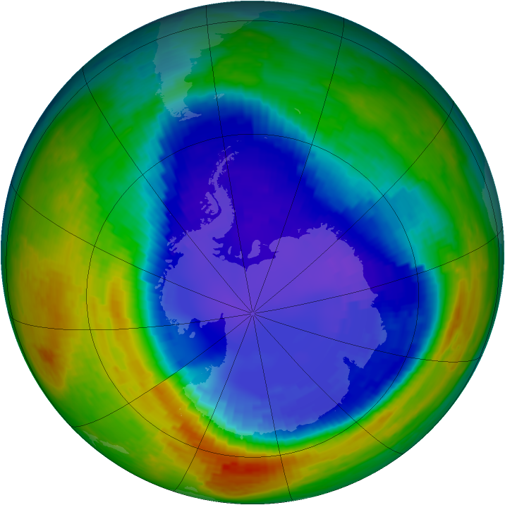 Antarctic ozone map for 15 September 1994